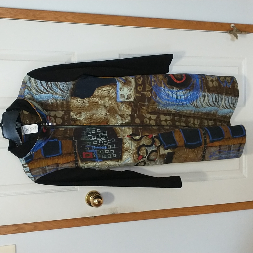 Dolcezza art long zip up sweater